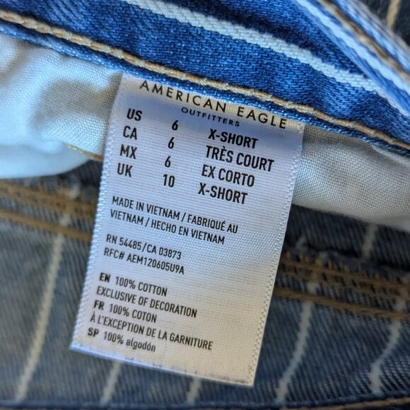 American Eagle Stripped Cropped Jeans, 6 - Picture 4 of 8